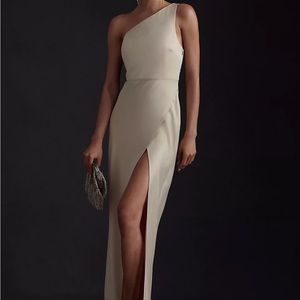 BHLDN Dylan Satin Charmeuse Dress • Size 6 • Champagne • Minor Alterations